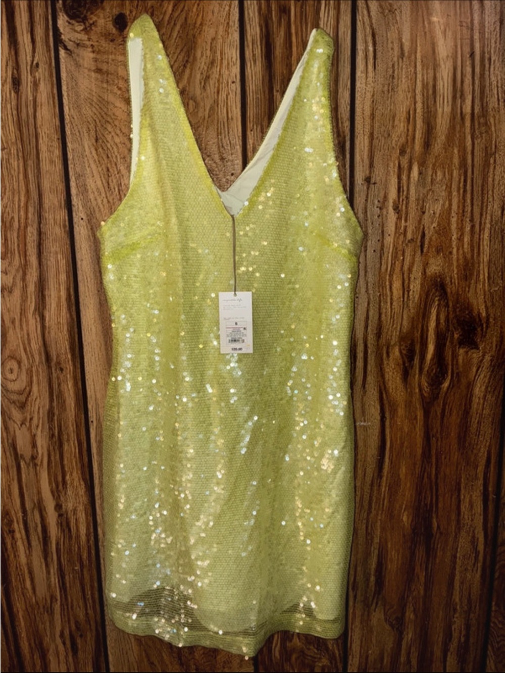 Target Lime Sequin V-Neck Mini Dress